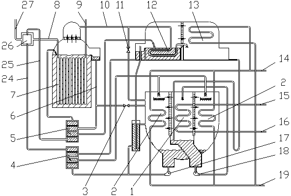 Smoke lithium bromide absorption refrigerating unit with smoke solution heat exchanger