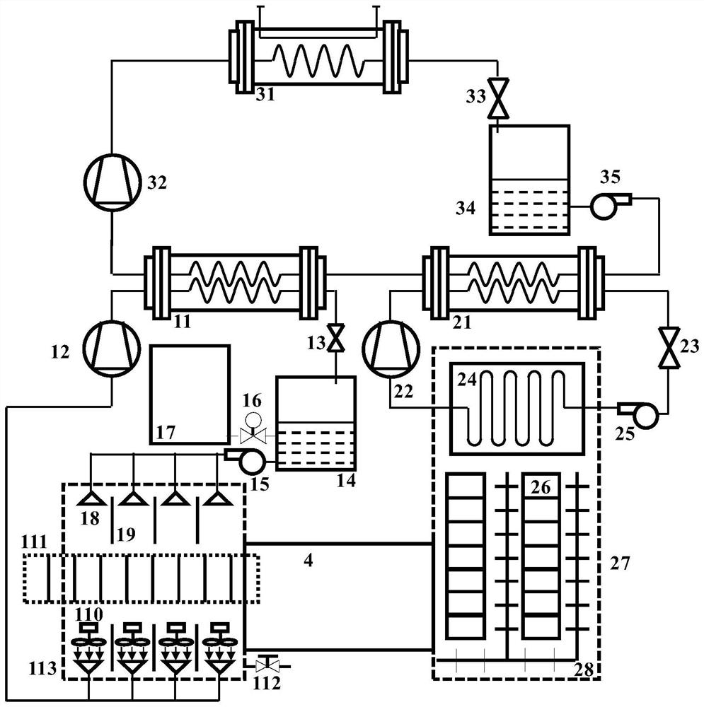 Combined circulating spraying quick-freezing refrigeration house system and implementation method thereof