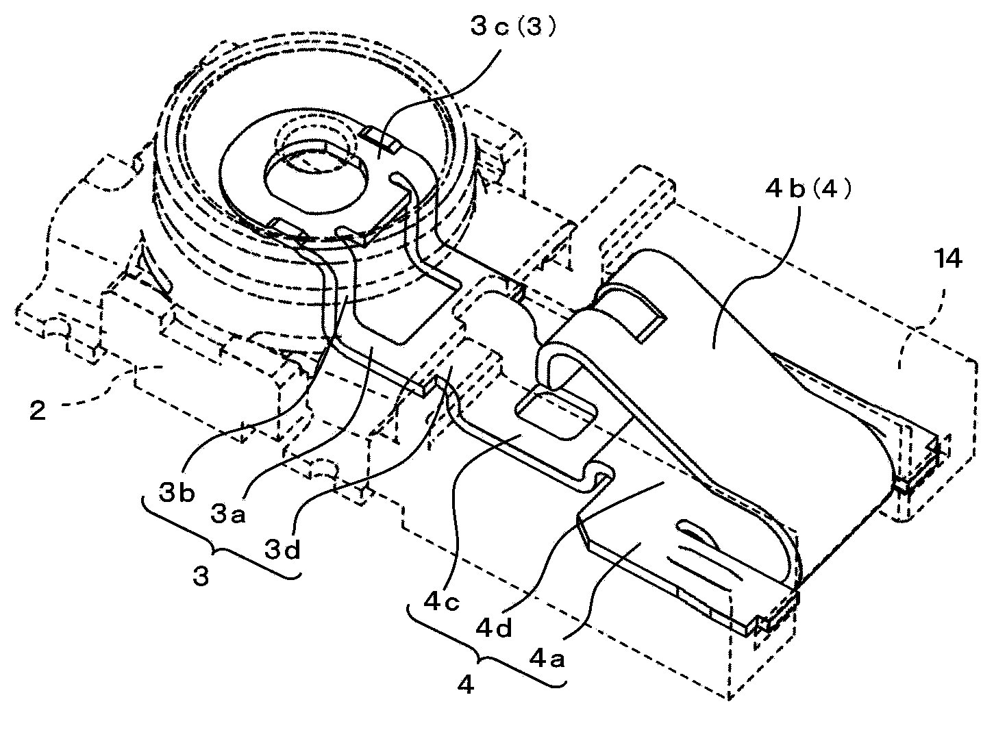 Antenna connecting and switching device