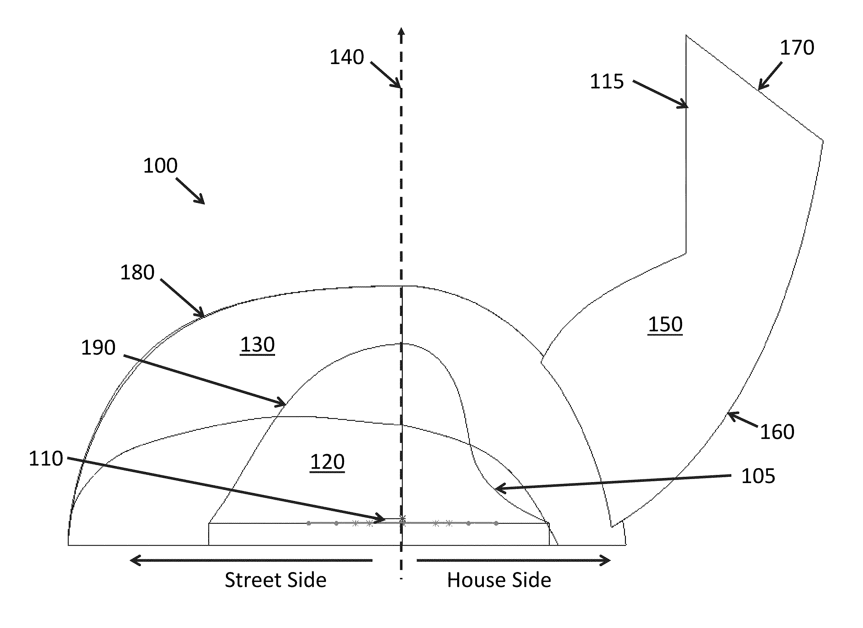 Method and system for redirecting light emitted from a light emitting diode