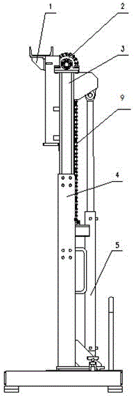 Lifting device applied to paving of monorail crane for coal road heading machine