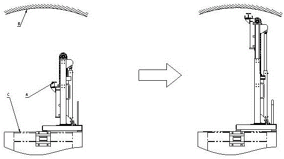 Lifting device applied to paving of monorail crane for coal road heading machine