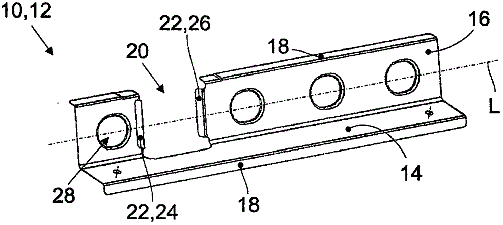 Support element for absorbing forces in a vehicle