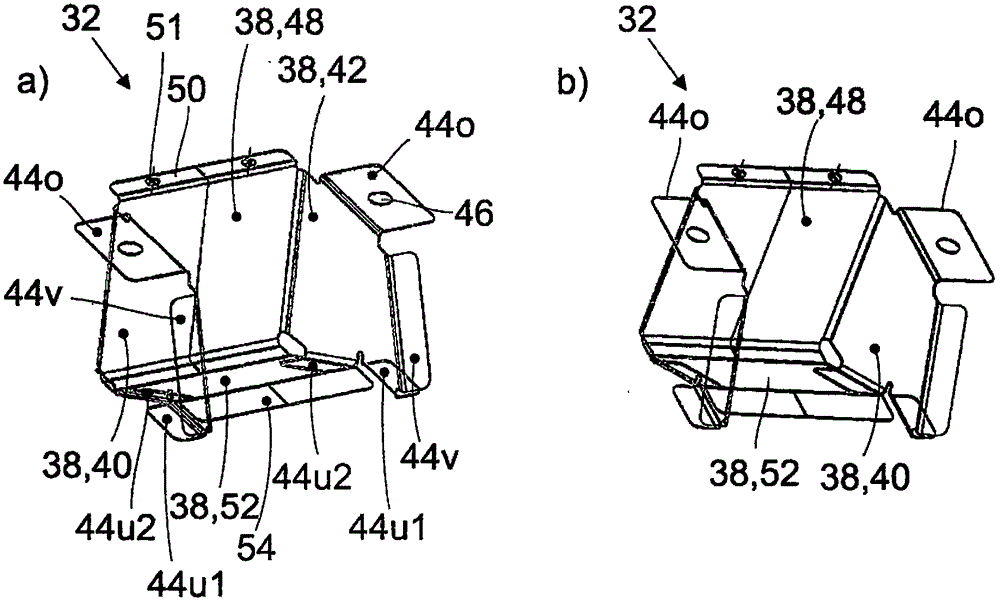 Support element for absorbing forces in a vehicle