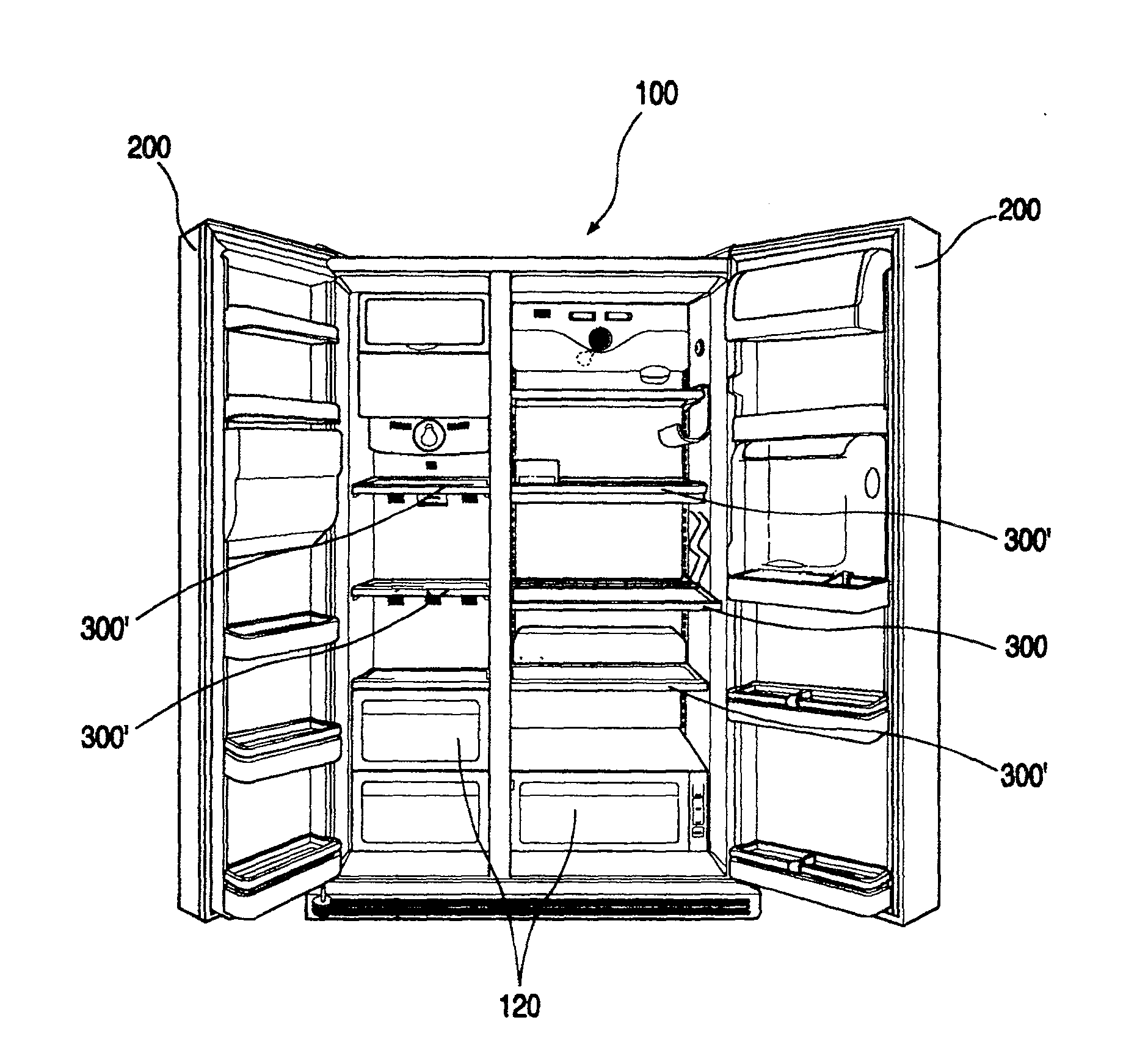 Shelf-height adjusting structure for refrigerator