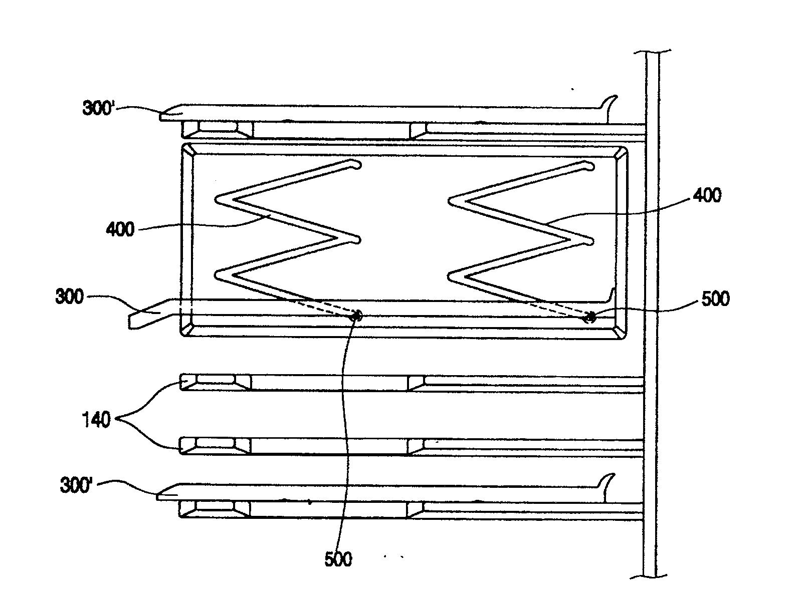 Shelf-height adjusting structure for refrigerator