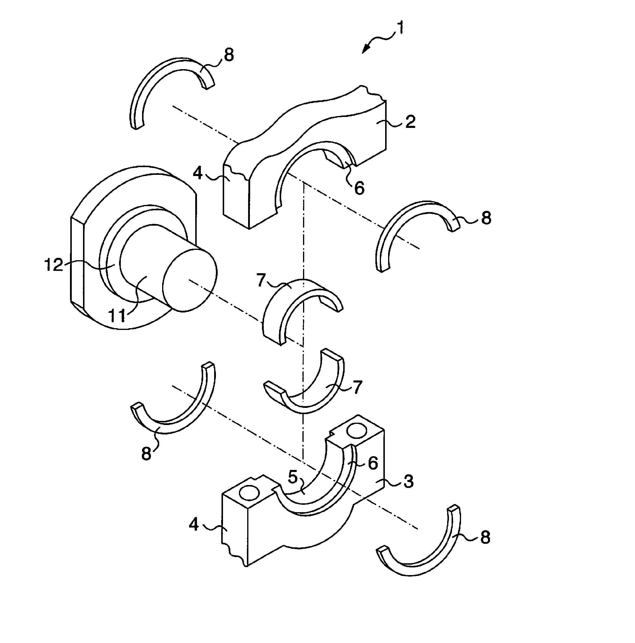 Half thrust bearing and bearing device