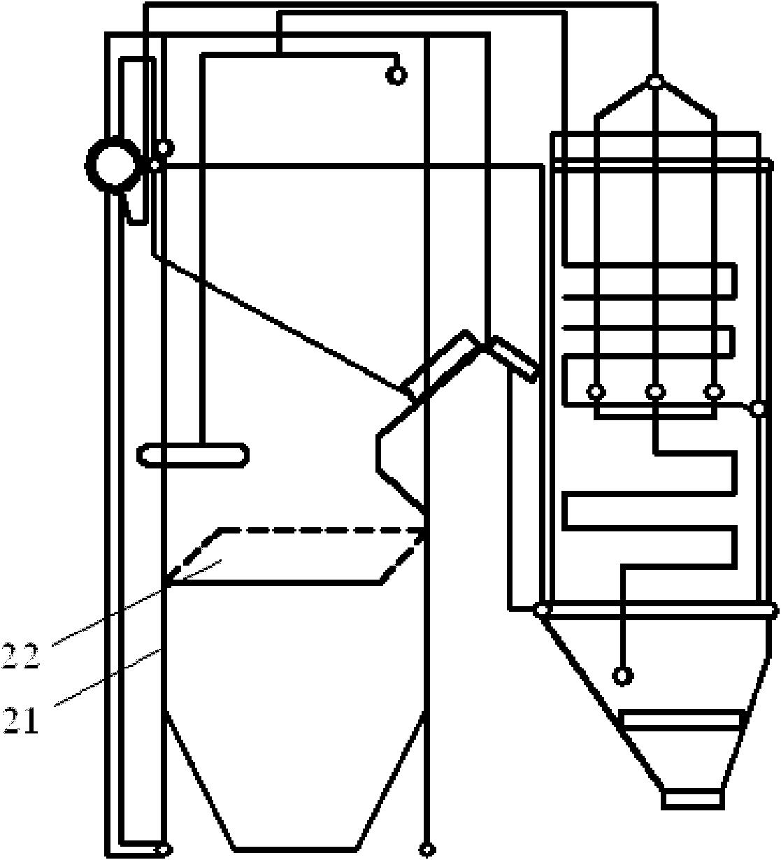 System for monitoring fire facing side wall temperature of water cooled wall of power station boiler on line, and monitoring method