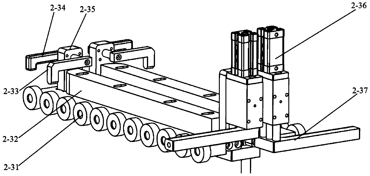 Automatic feeding and discharging device for perforating bullet assembly and assembling process thereof