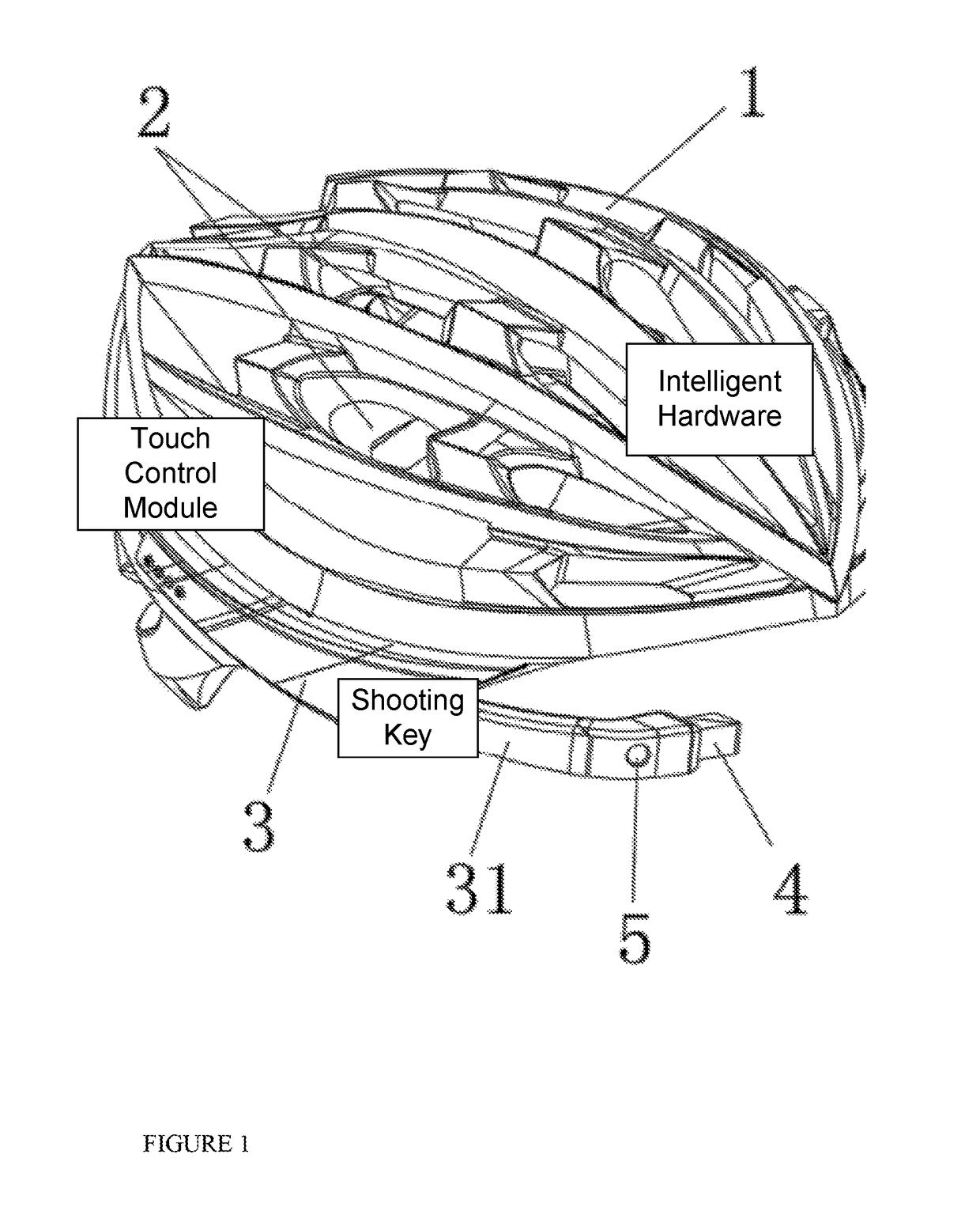 Intelligent safety helmet with front play of rearview