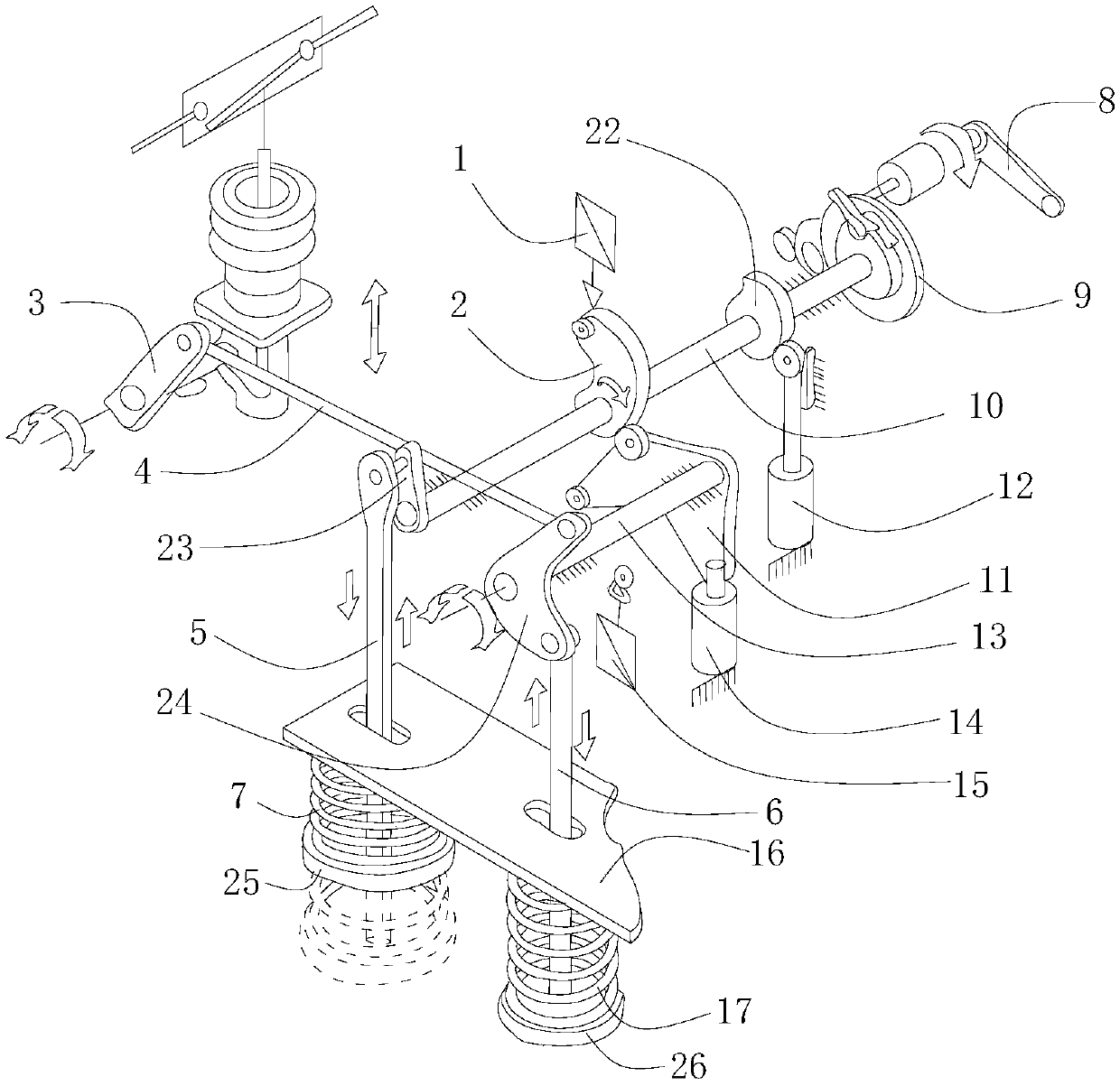 Method for preventing cam kickback of spring operating mechanism and device for realizing the method