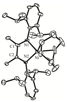 Alpha-diimine nickel metal organic compound and preparation method thereof