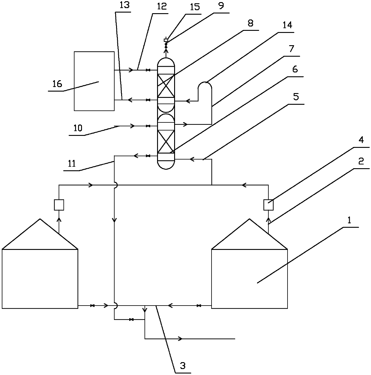 Acid water tank deodorization system for sulfur recovery device