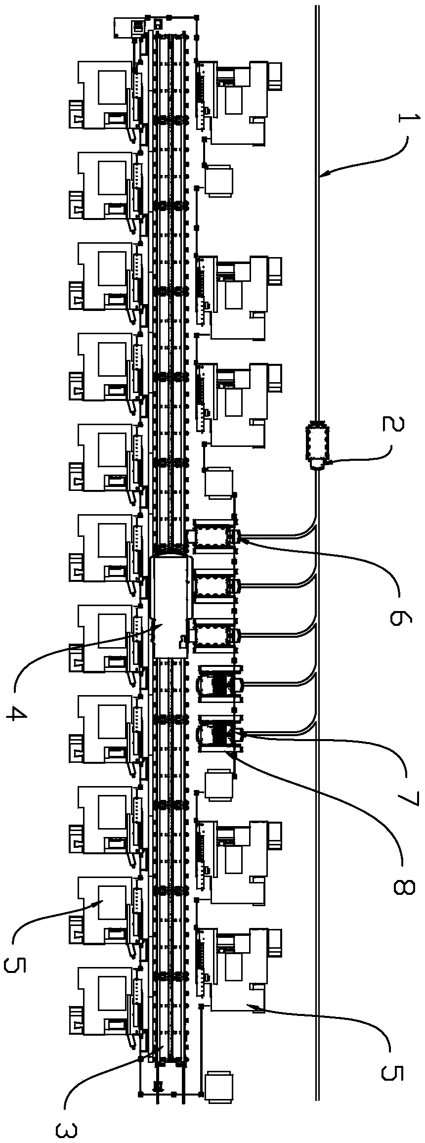 Automatic loading and unloading production line