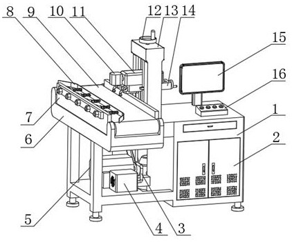 Full-automatic laser mark spraying machine with accurate positioning function