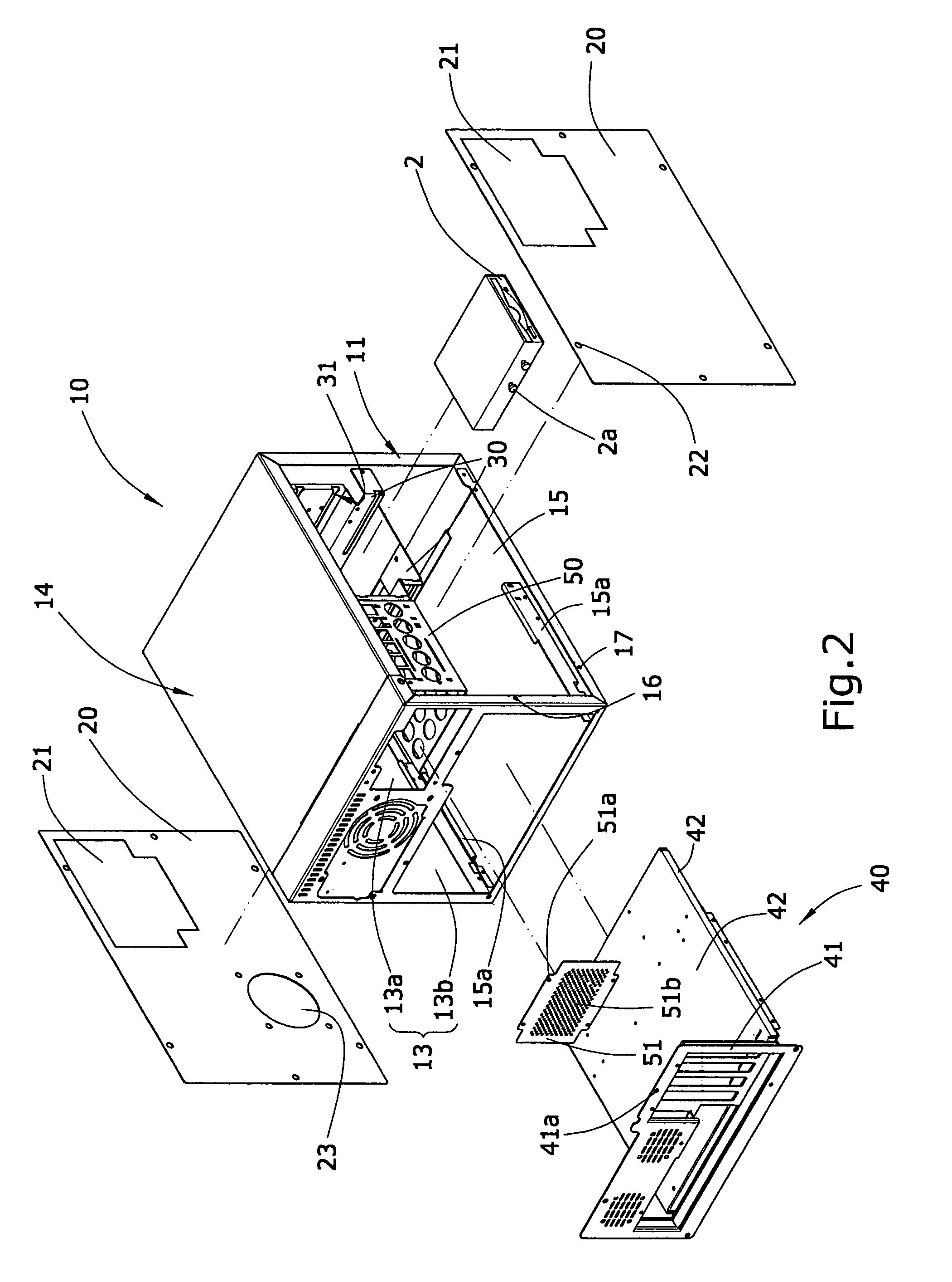 Bi-directional side emplacing computer casing