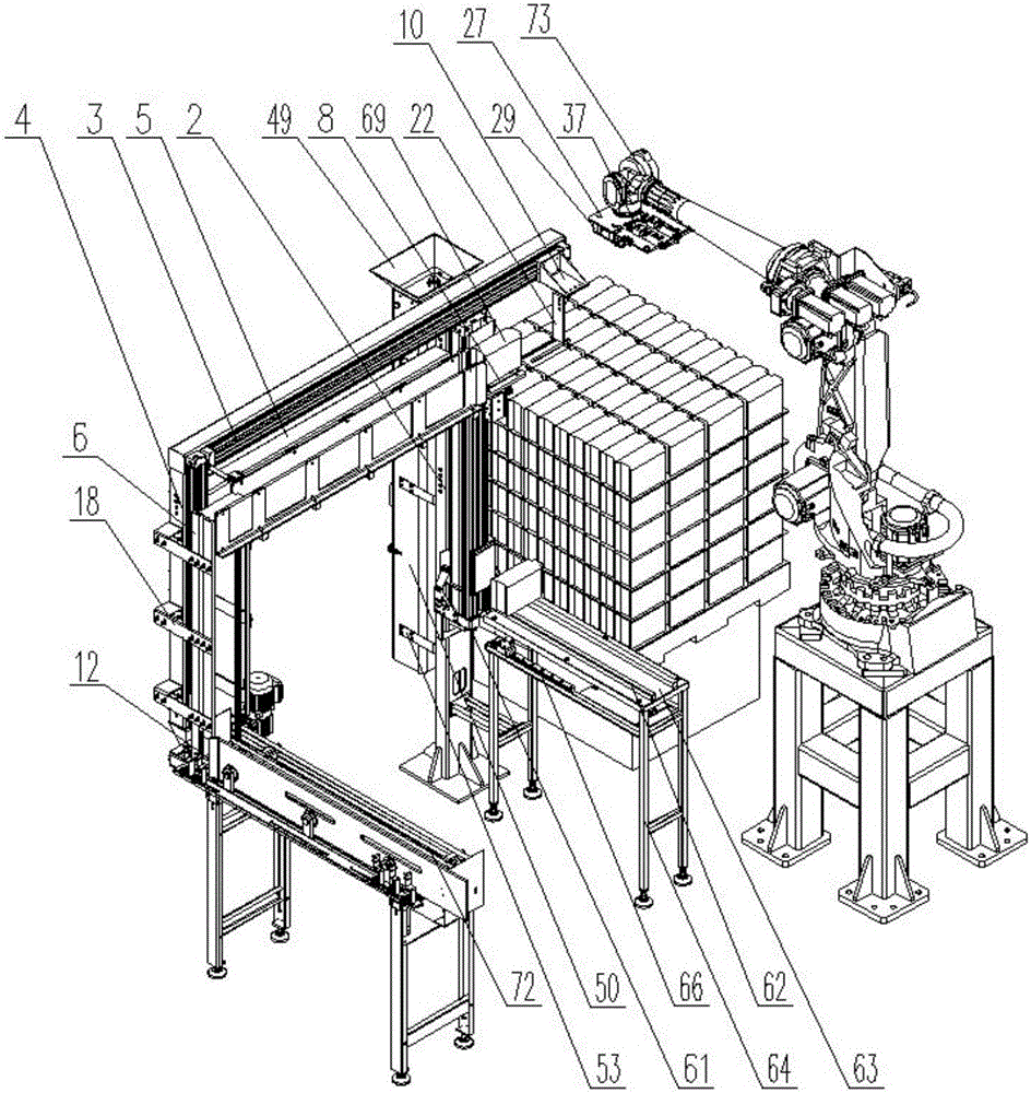 Robot-based automatic loading system for cigarette packaging square accessories