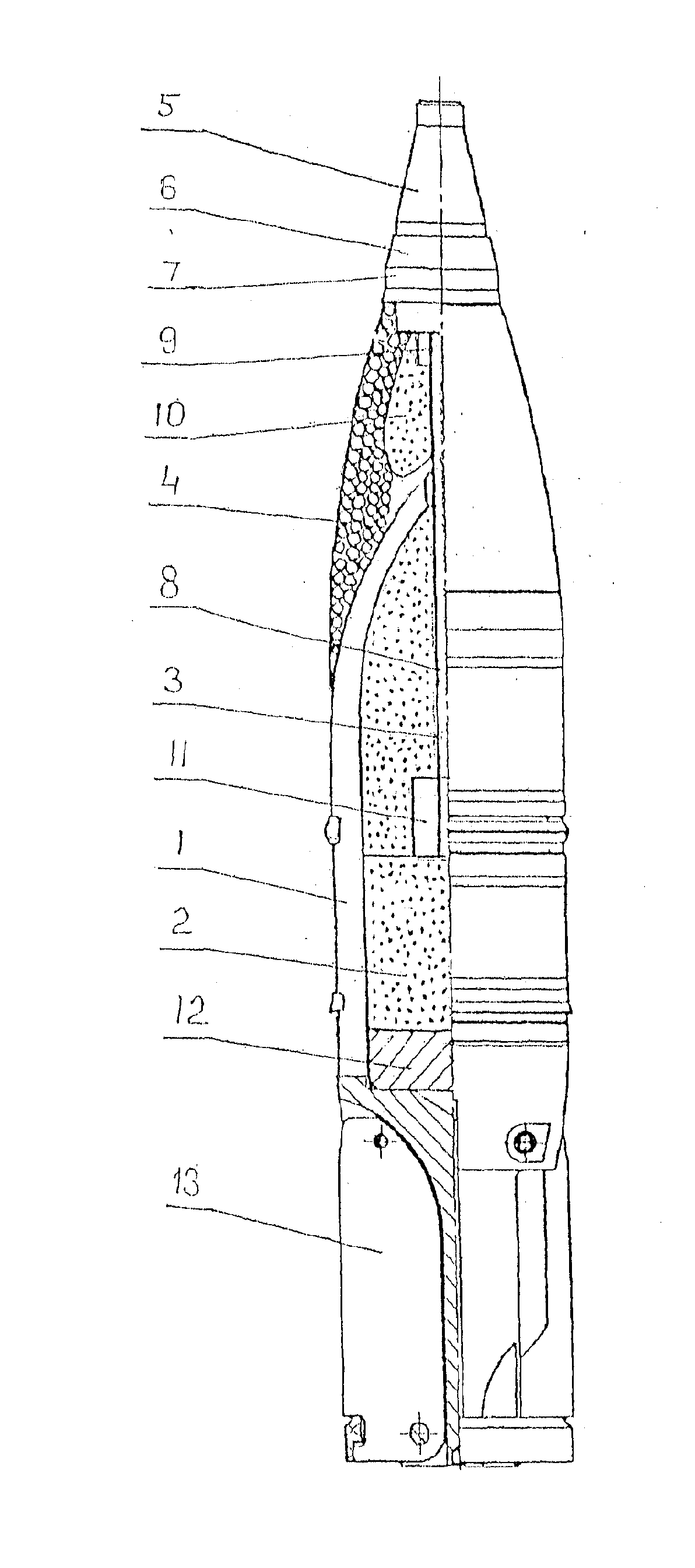 Fragmentation-beam tank projectile