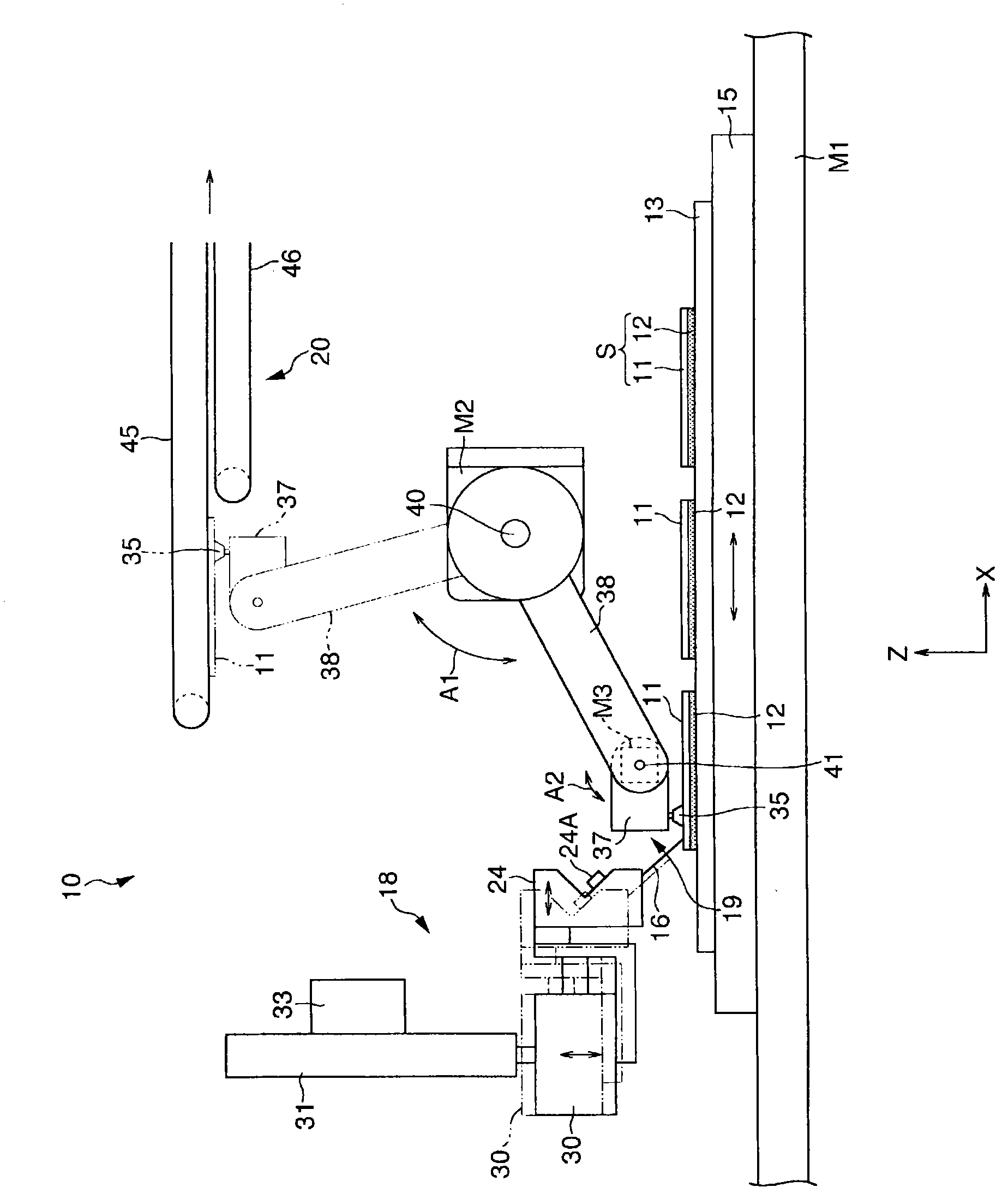 Detachment device and detachment method