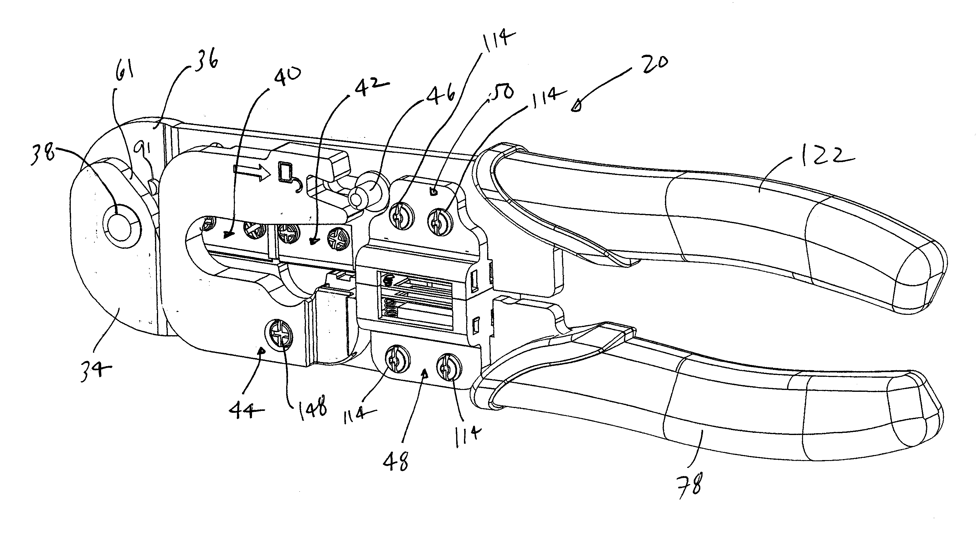 Cutting, stripping and crimping all-in-one tool