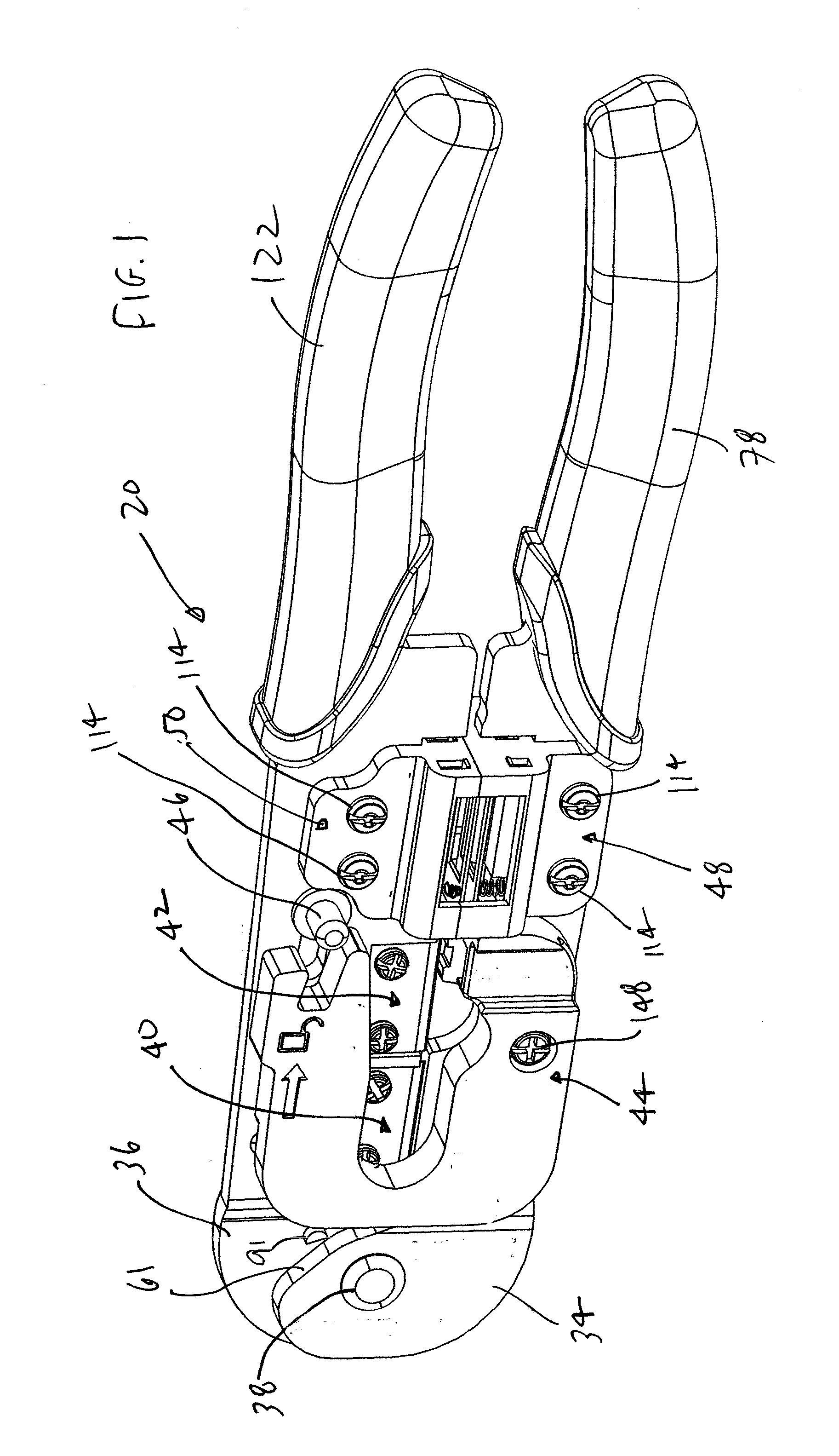 Cutting, stripping and crimping all-in-one tool