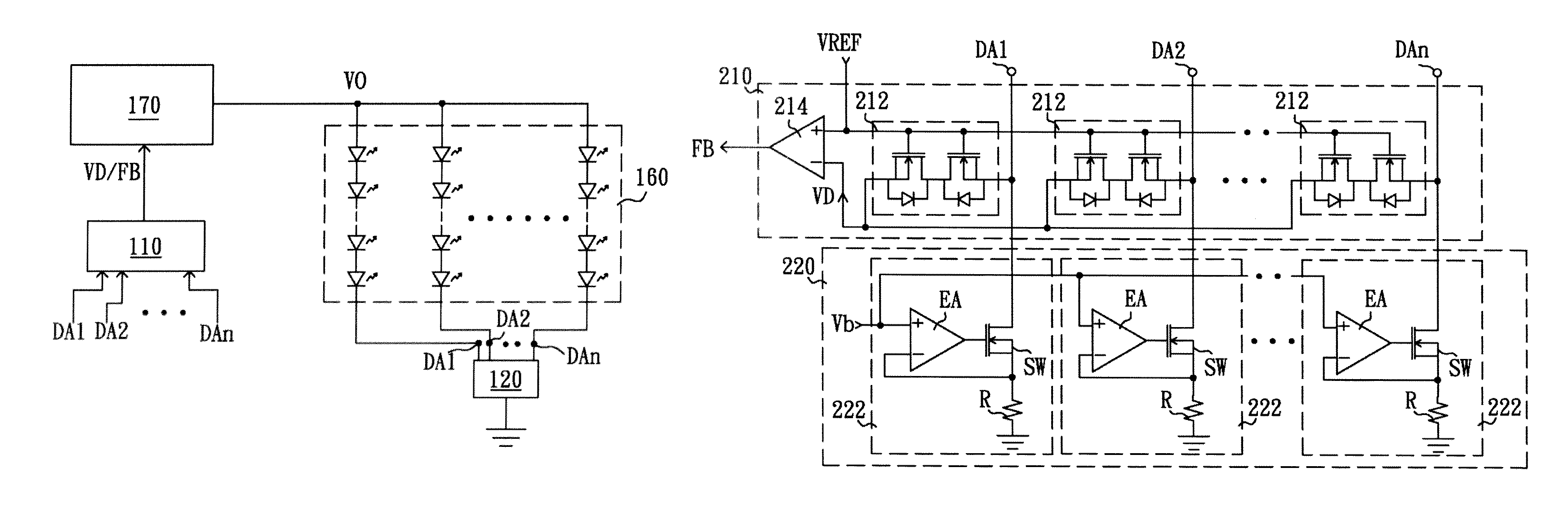 Load driving circuit and multi-load feedback circuit