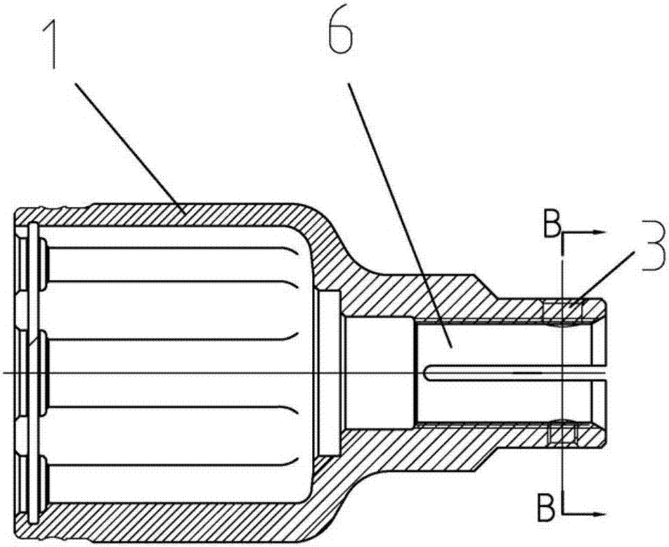 Novel axial fixing structure for constant velocity universal joint internal spline