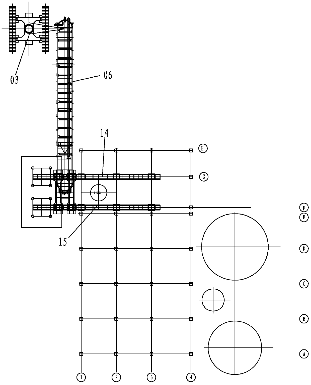 Crane type multi-directional horizontal-movement multifunctional hydraulic lifting construction method