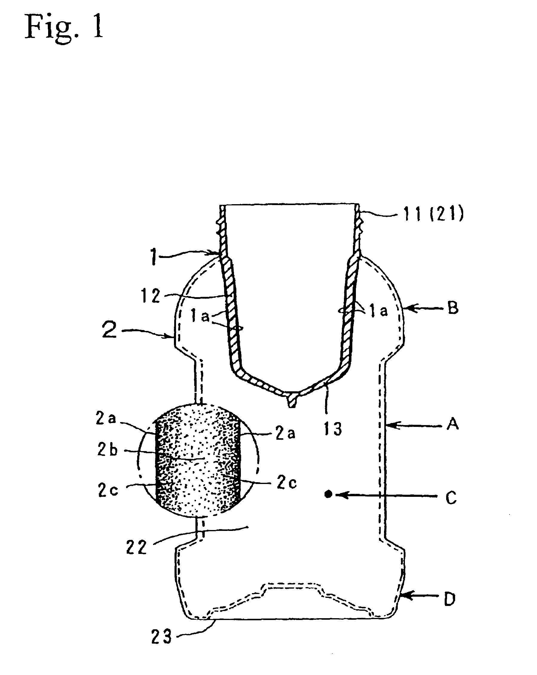 Stretch blow receptacle and molding method of the same