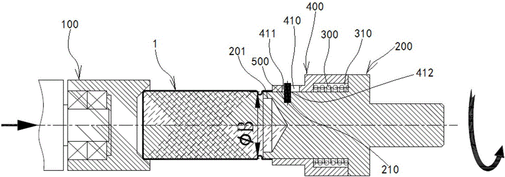 Combined type roll core device of horizontal channeling machine