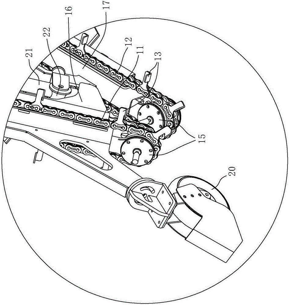 Semi-feeding whole-stalk type multi-row combined sugarcane harvester