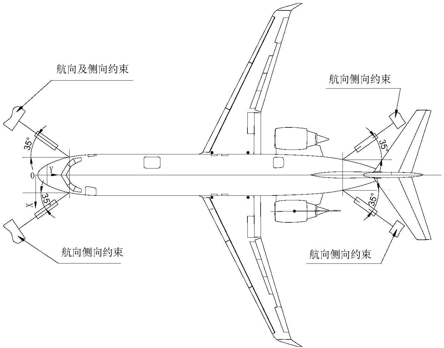 Included angle constraining method for full-scale fatigue test