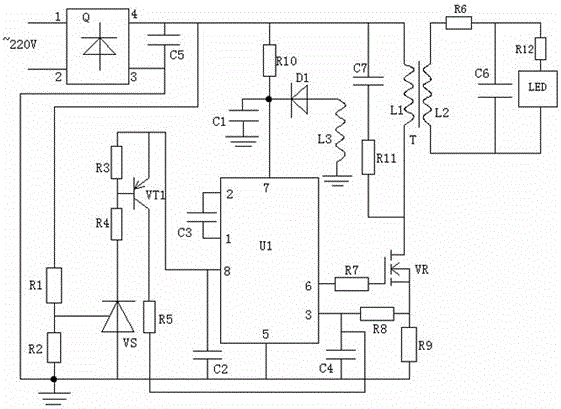 LED lamp capable of dissipating heat automatically and driving circuit of LED lamp