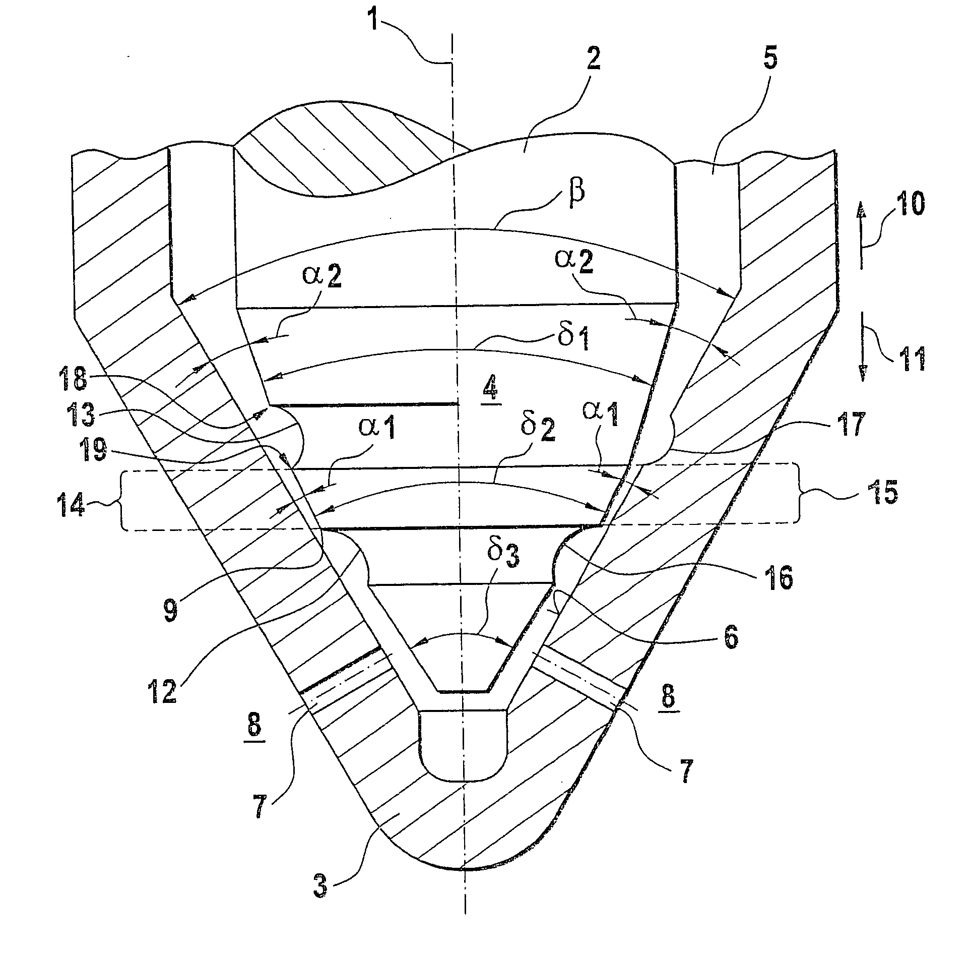 Valve with radial recesses