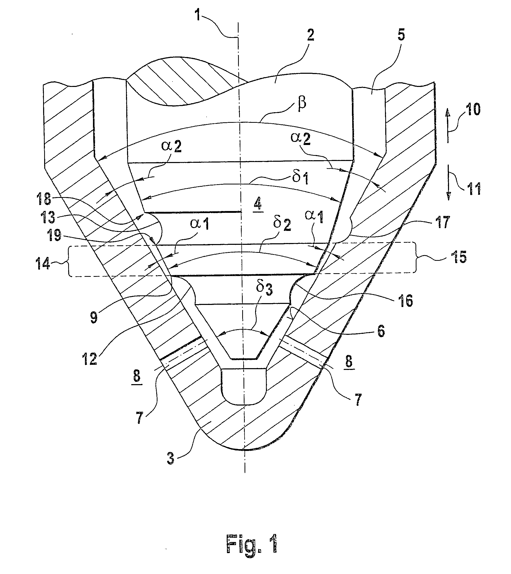 Valve with radial recesses