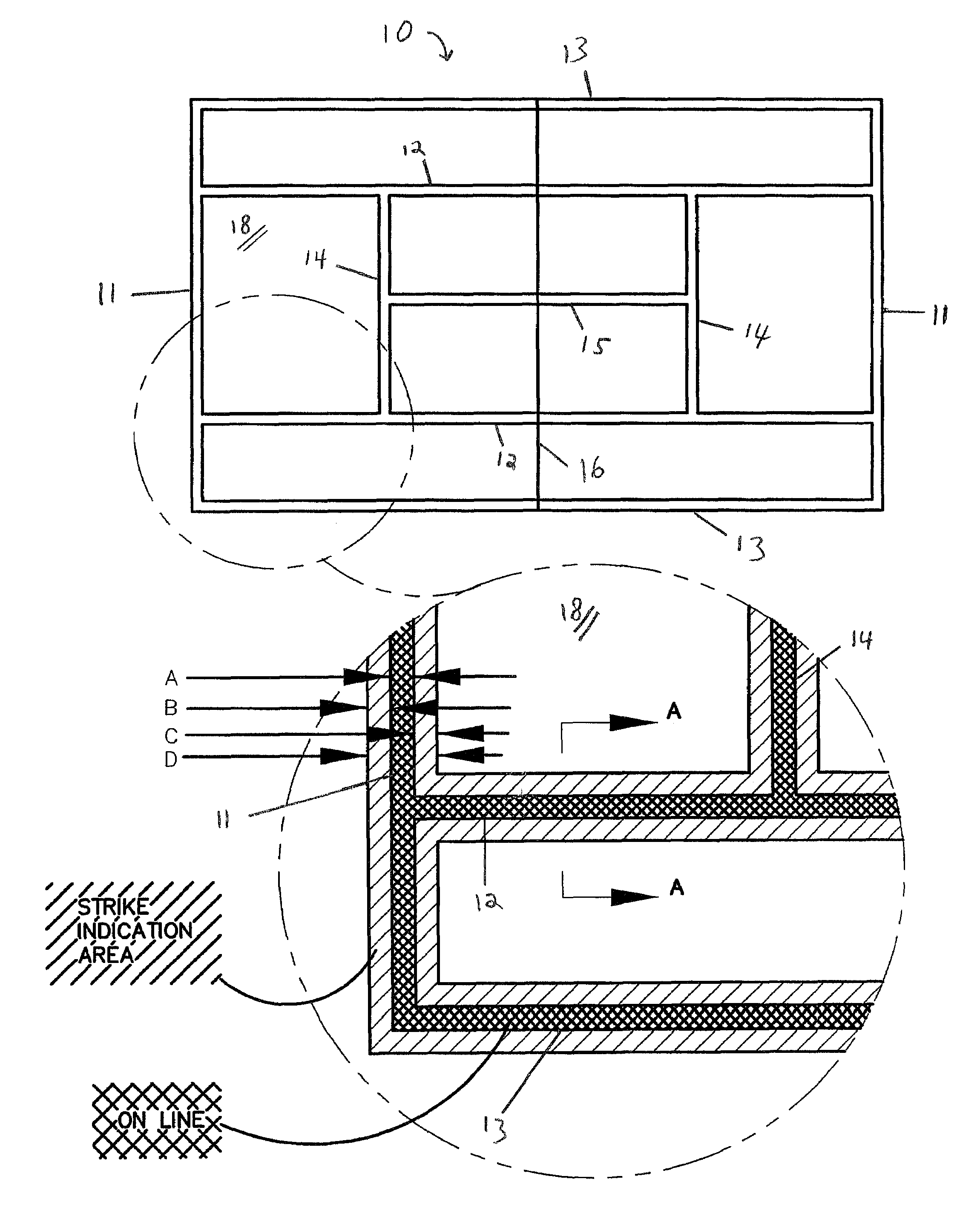 System for confirming hit locations on tennis court boundaries