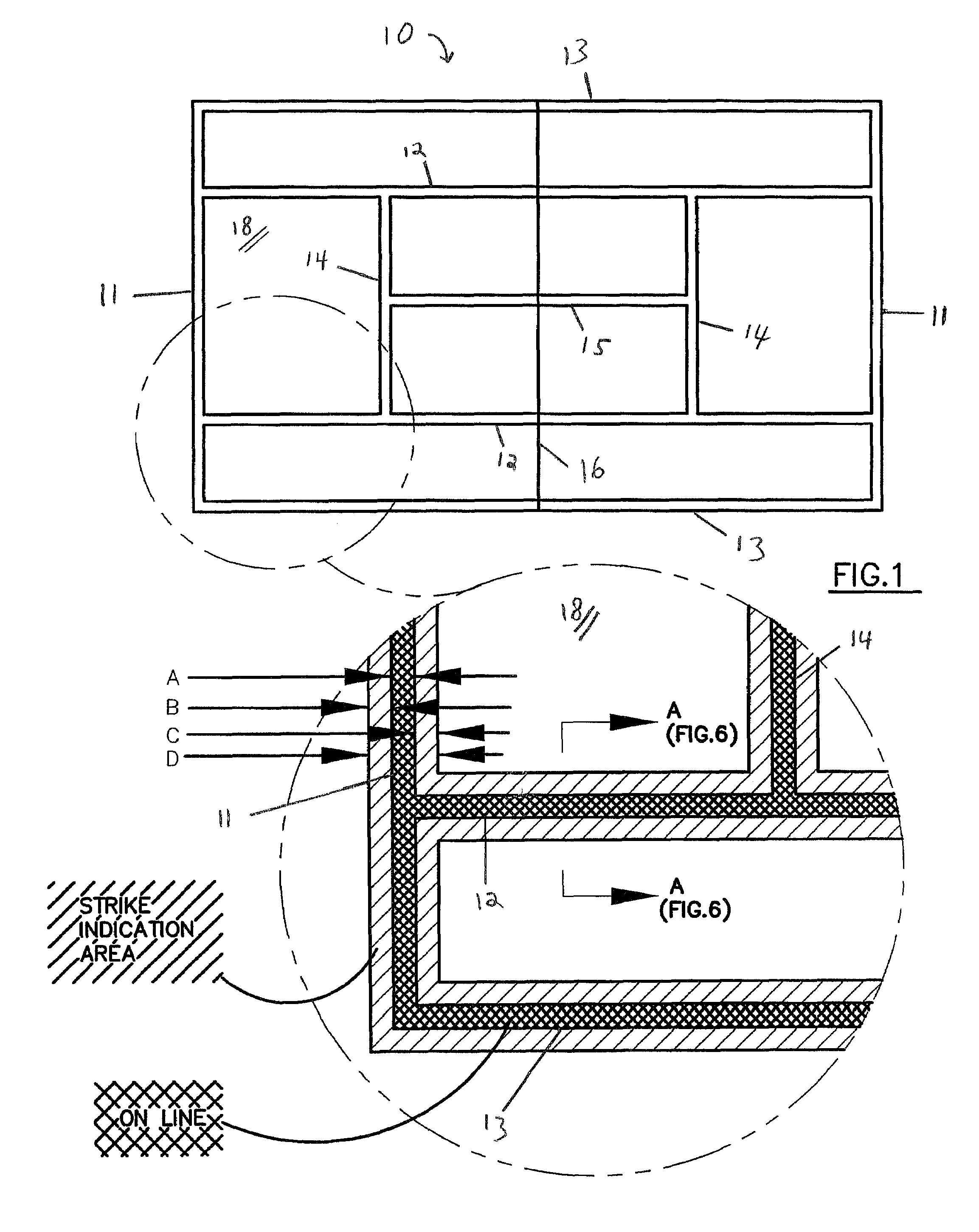 System for confirming hit locations on tennis court boundaries