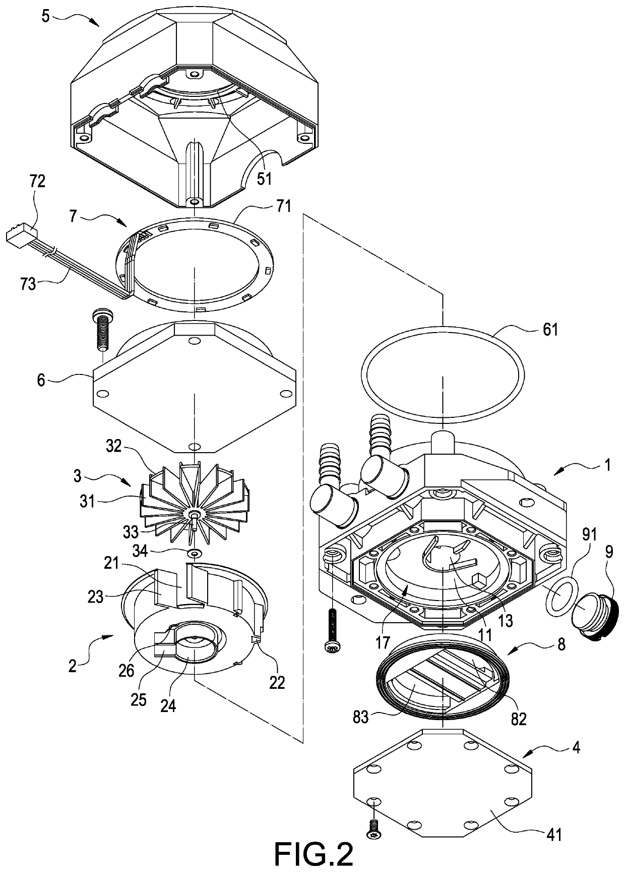 Water-cooled heat dissipating device