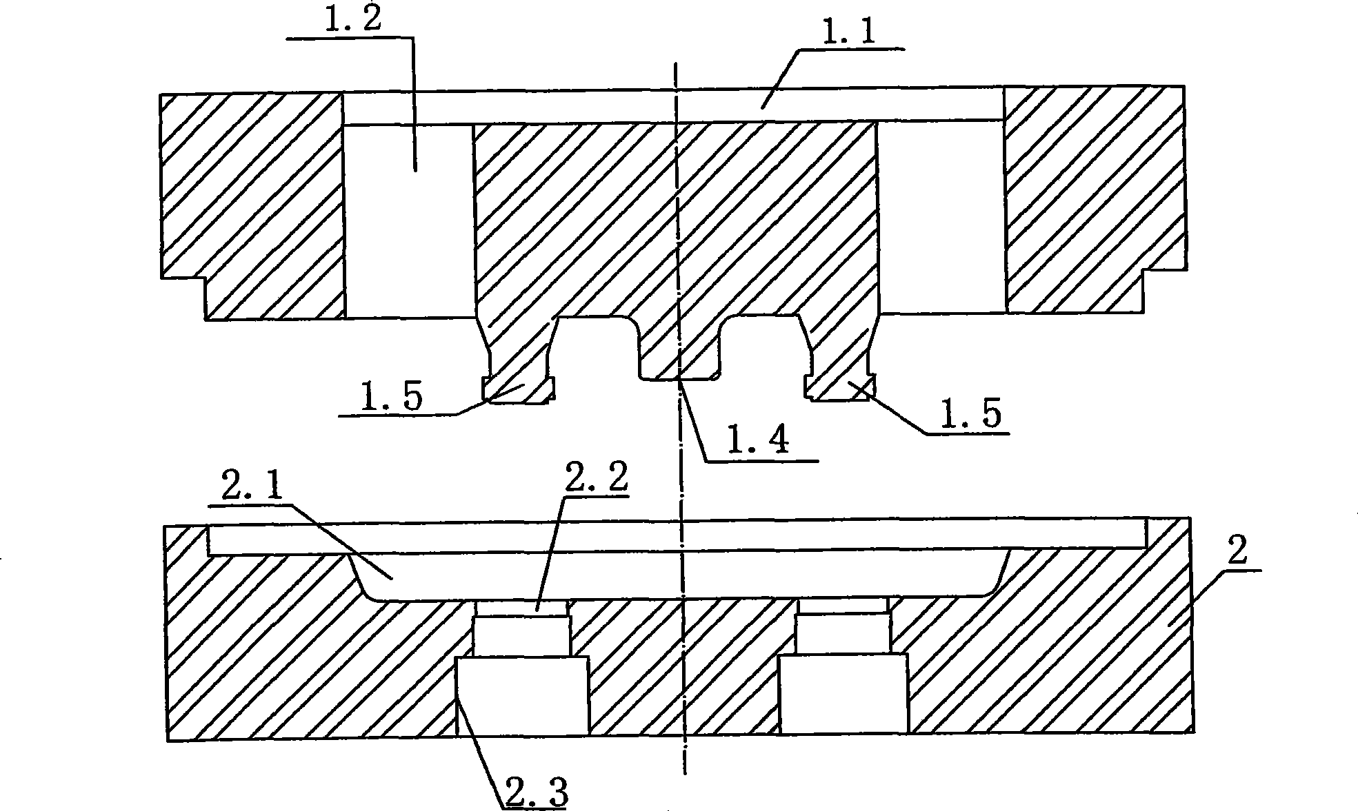 One-die multiple-part aluminium alloy tube hot-extrusion die