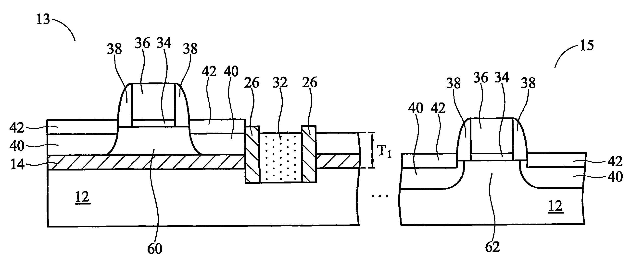 Self-aligned double gate device and method for forming same