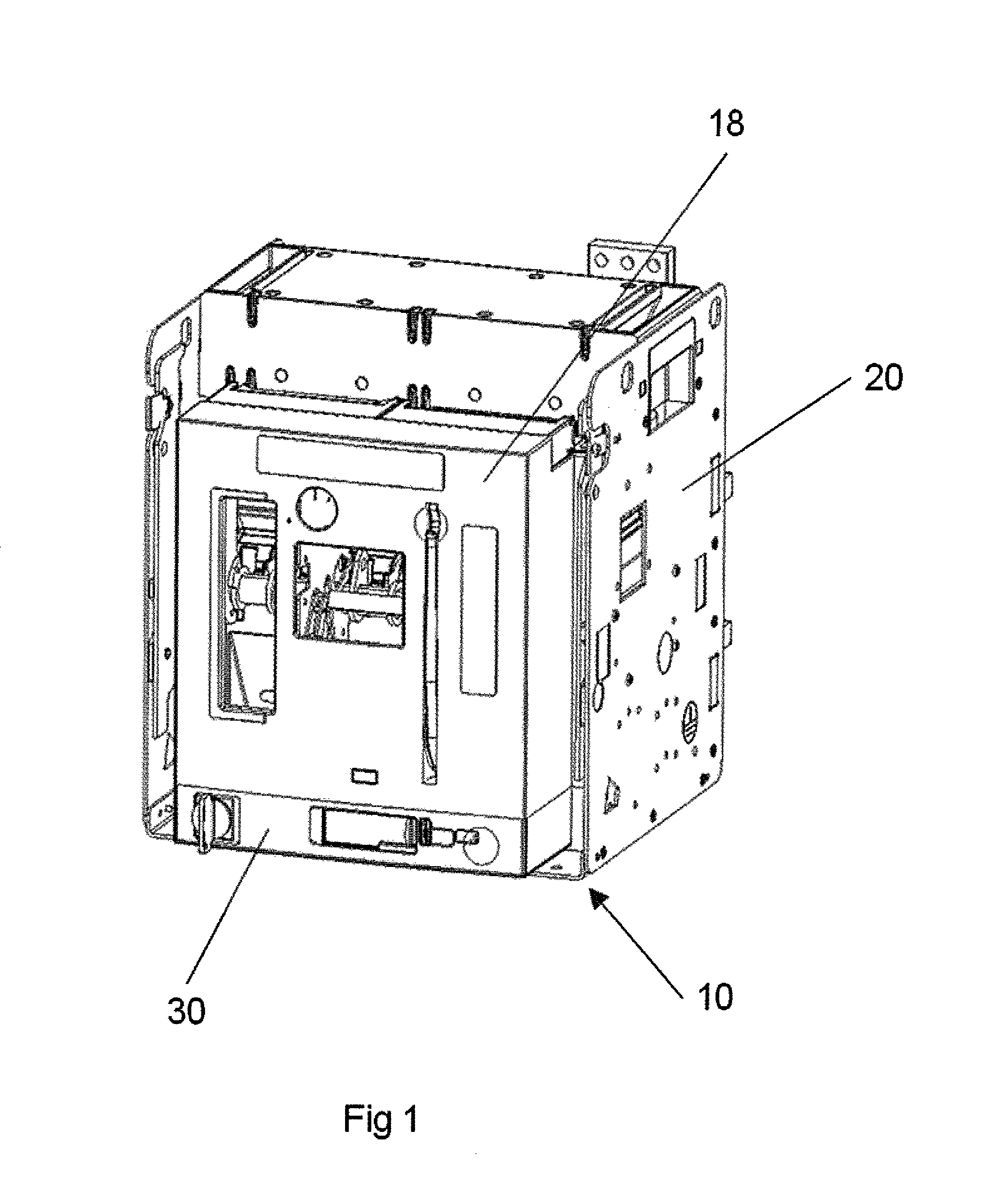 Withdrawable unit for an electric switching device