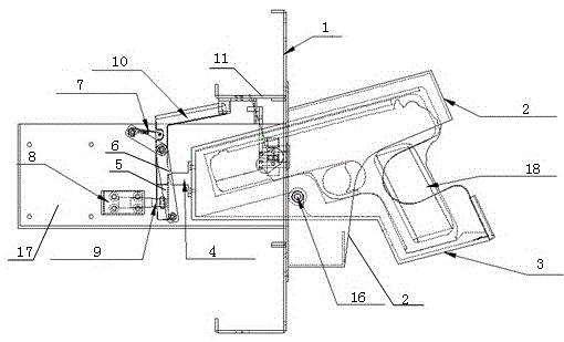 Gun locking device based on pistol and method for locking and unlocking gun