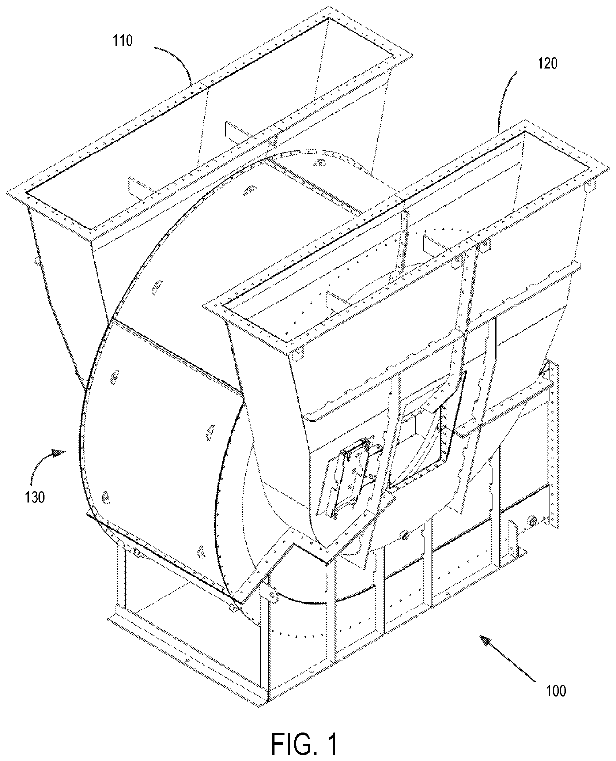 Industrial fan housing assembly with replaceable scroll