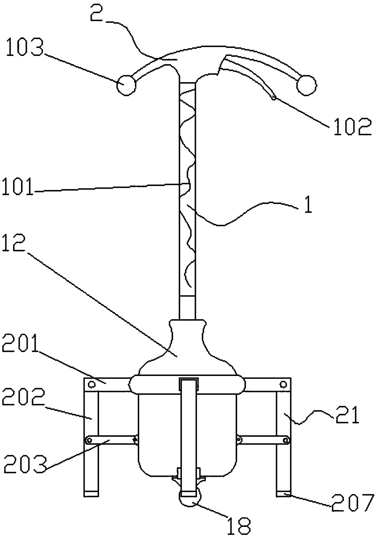 Non-falling walking stick