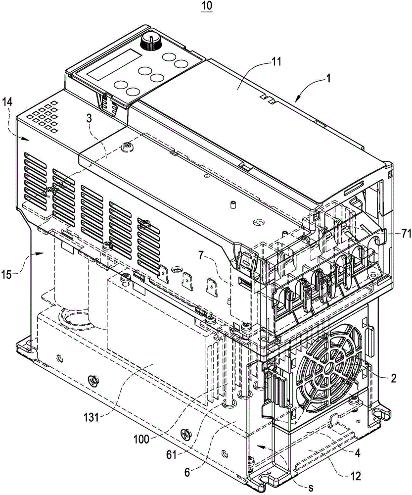 Frequency converter structure with built-in EMI circuit