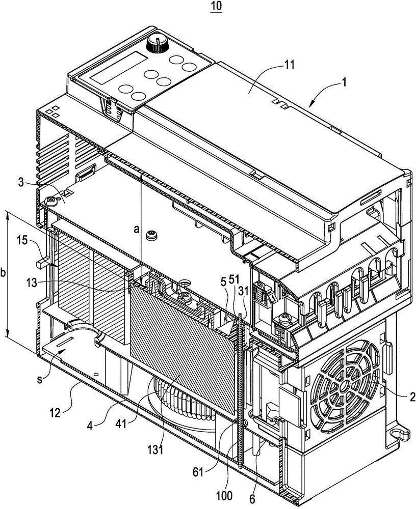 Frequency converter structure with built-in EMI circuit