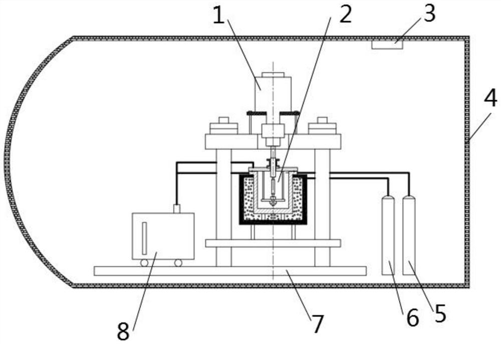 System for testing fatigue performance of material in low-temperature liquid hydrogen environment