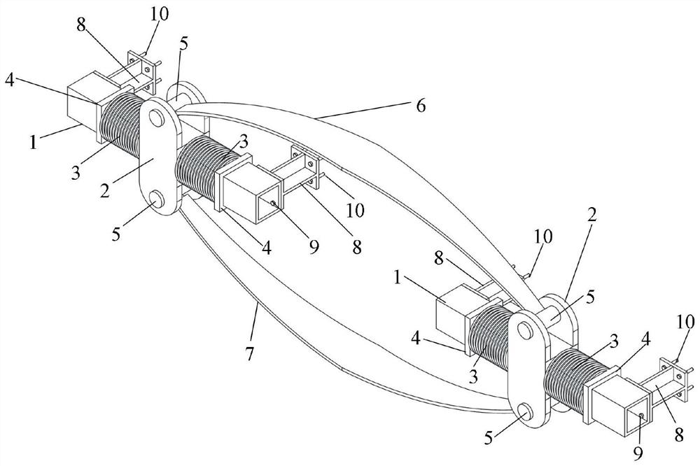 Metal energy dissipation type bridge anti-falling beam device and mounting method thereof