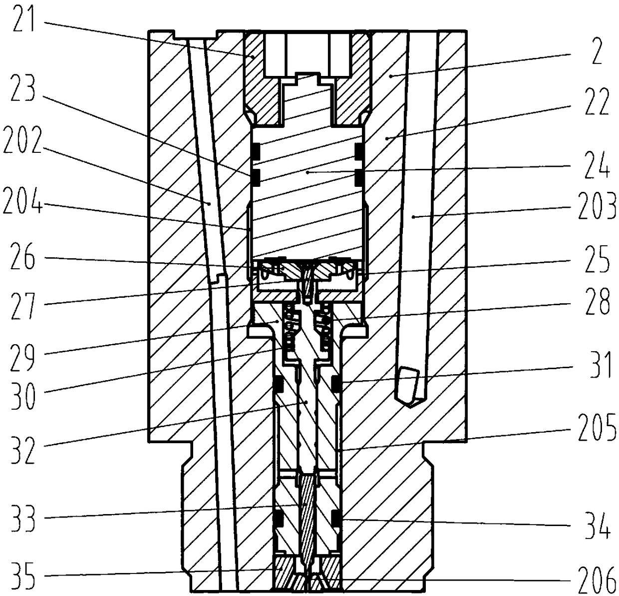 Heavy oil electronic control oil injector for low-speed diesel engine