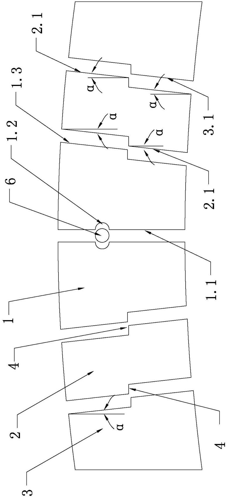 Kiln body arched beam in high-temperature area of pushed slab kiln with nitrogen protection